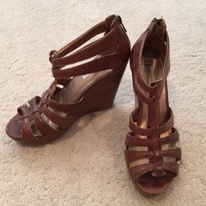 12th Street by Cynthia Vincent Brown Wedge Sandals